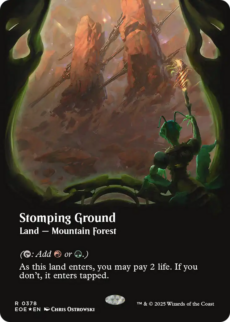 Stomping Ground (Borderless) (Galaxy Foil) [Edge of Eternities] | Exor Games Truro