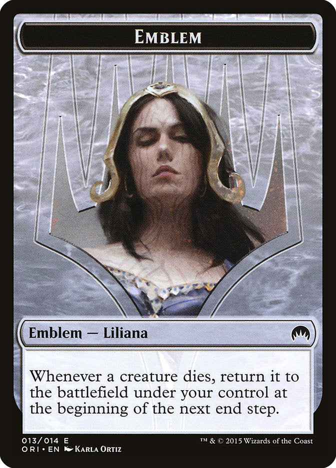 Liliana, Defiant Necromancer Emblem [Magic Origins Tokens] | Exor Games Truro