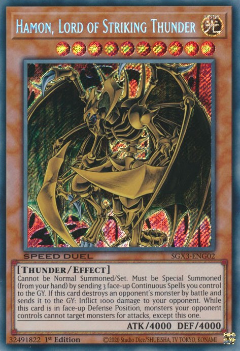 Hamon, Lord of Striking Thunder [SGX3-ENG02] Secret Rare | Exor Games Truro