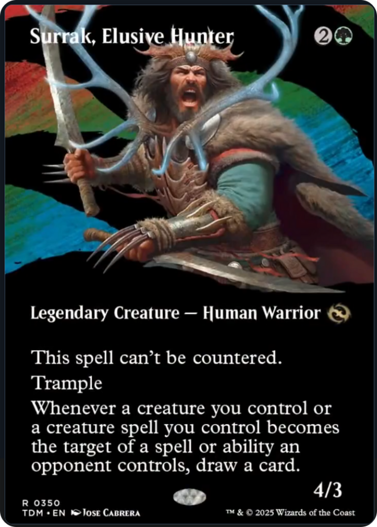 Surrak, Elusive Hunter (Borderless) [Tarkir: Dragonstorm] | Exor Games Truro
