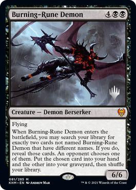 Burning-Rune Demon (Promo Pack) [Kaldheim Promos] | Exor Games Truro