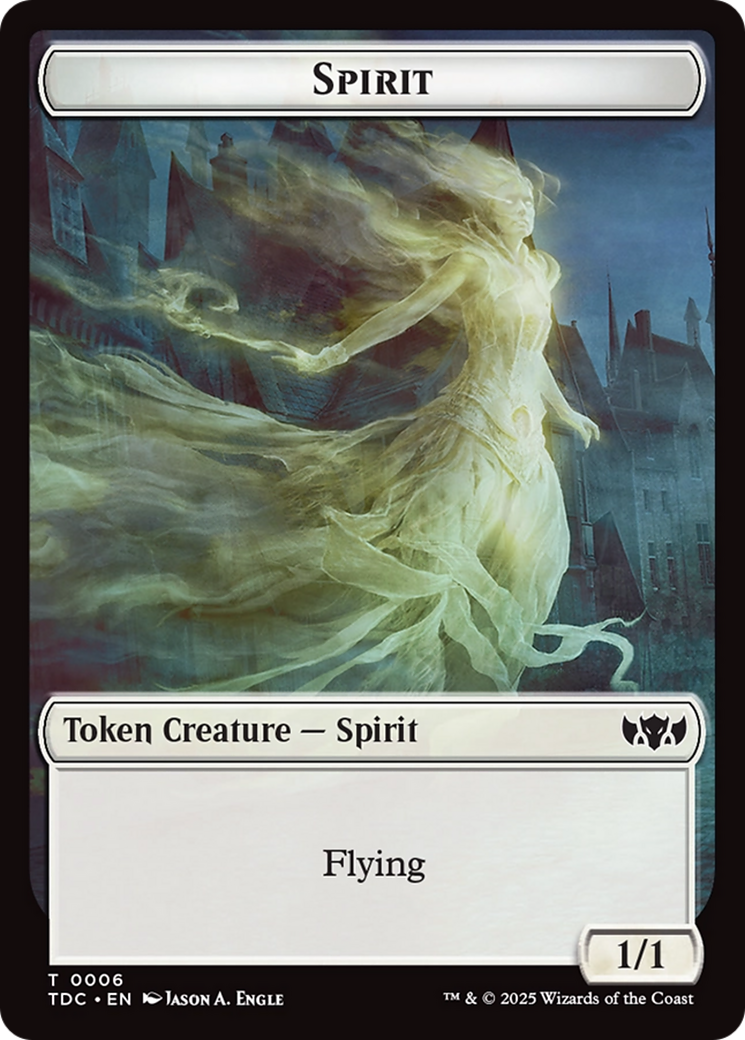 Spirit // Treasure Double-Sided Token [Tarkir: Dragonstorm Commander Tokens] | Exor Games Truro