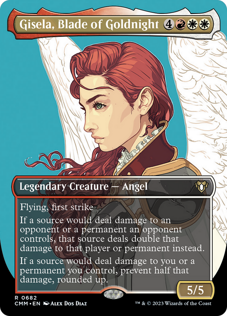 Gisela, Blade of Goldnight (Borderless Profile) [Commander Masters] | Exor Games Truro