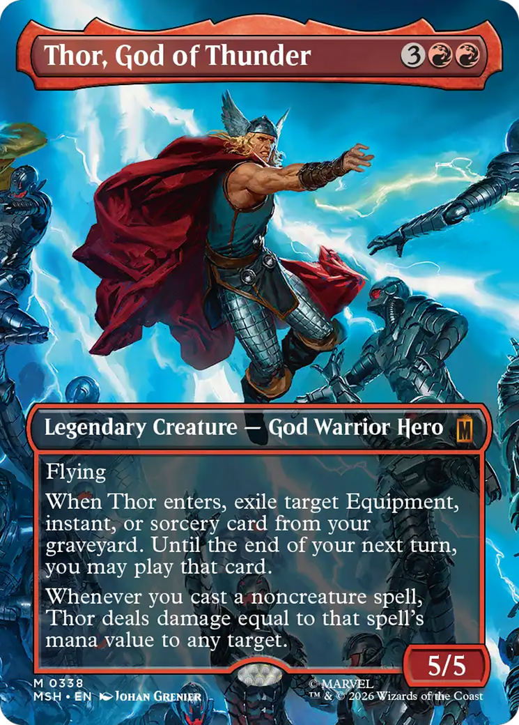 Thor, God of Thunder (Borderless) (0338) [Marvel Super Heroes] | Exor Games Truro
