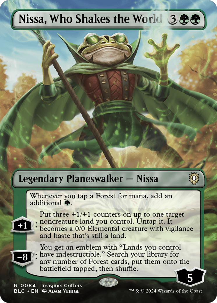 Nissa, Who Shakes the World (Borderless) [Bloomburrow Commander] | Exor Games Truro