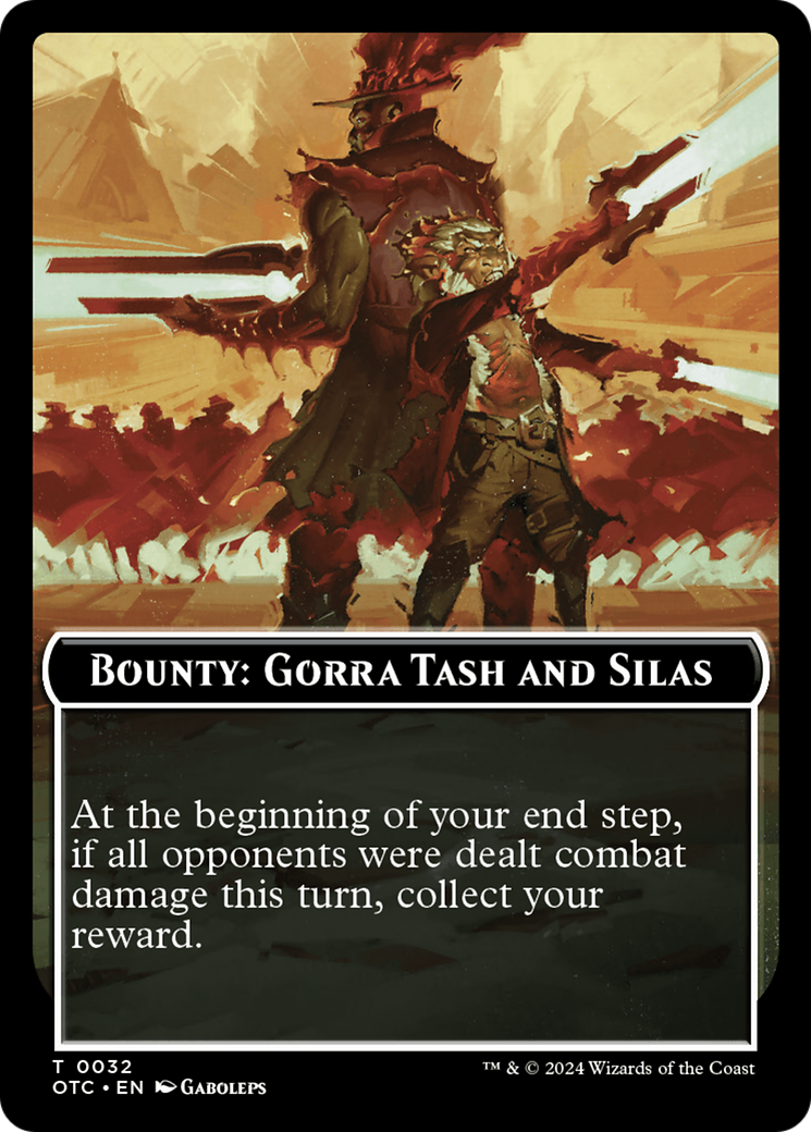 Bounty: Gorra Tash and Silas // Bounty Rules Double-Sided Token [Outlaws of Thunder Junction Commander Tokens] | Exor Games Truro