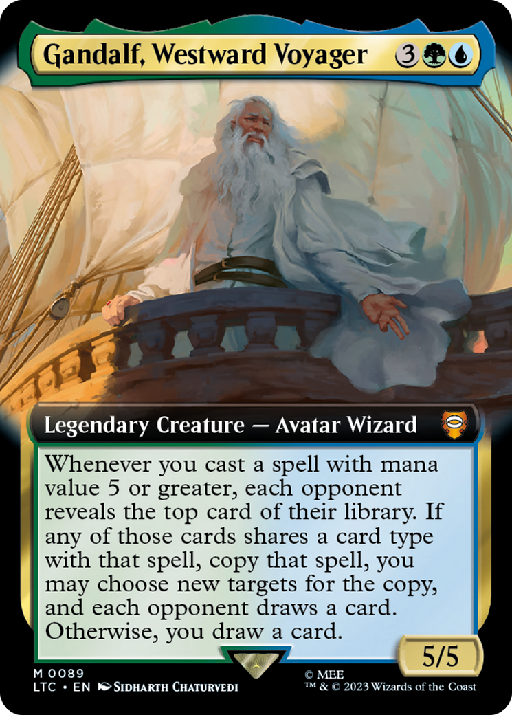 Gandalf, Westward Voyager (Extended Art) [The Lord of the Rings: Tales of Middle-Earth Commander] | Exor Games Truro