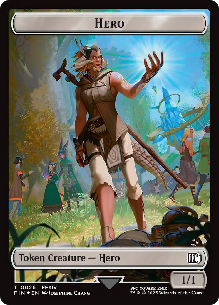 Spirit // Hero (0026) Double-Sided Token (Surge Foil) [FINAL FANTASY Commander Tokens] | Exor Games Truro