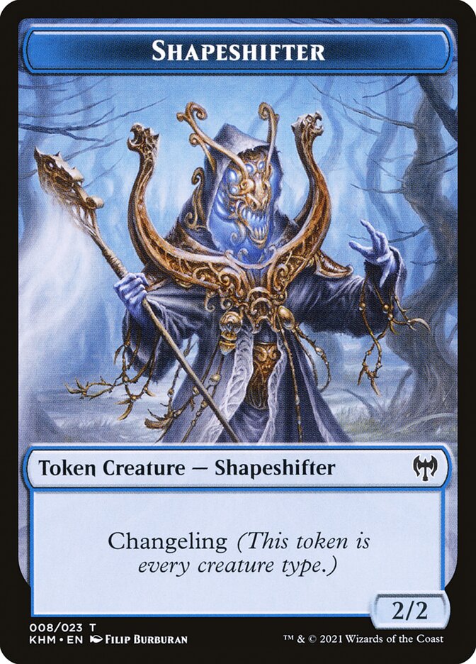 Human Warrior // Shapeshifter Double-Sided Token [Kaldheim Tokens] | Exor Games Truro