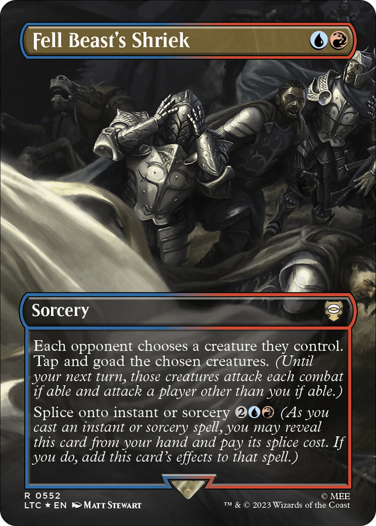 Fell Beast's Shriek (Borderless) (Surge Foil) [The Lord of the Rings: Tales of Middle-Earth Commander] | Exor Games Truro