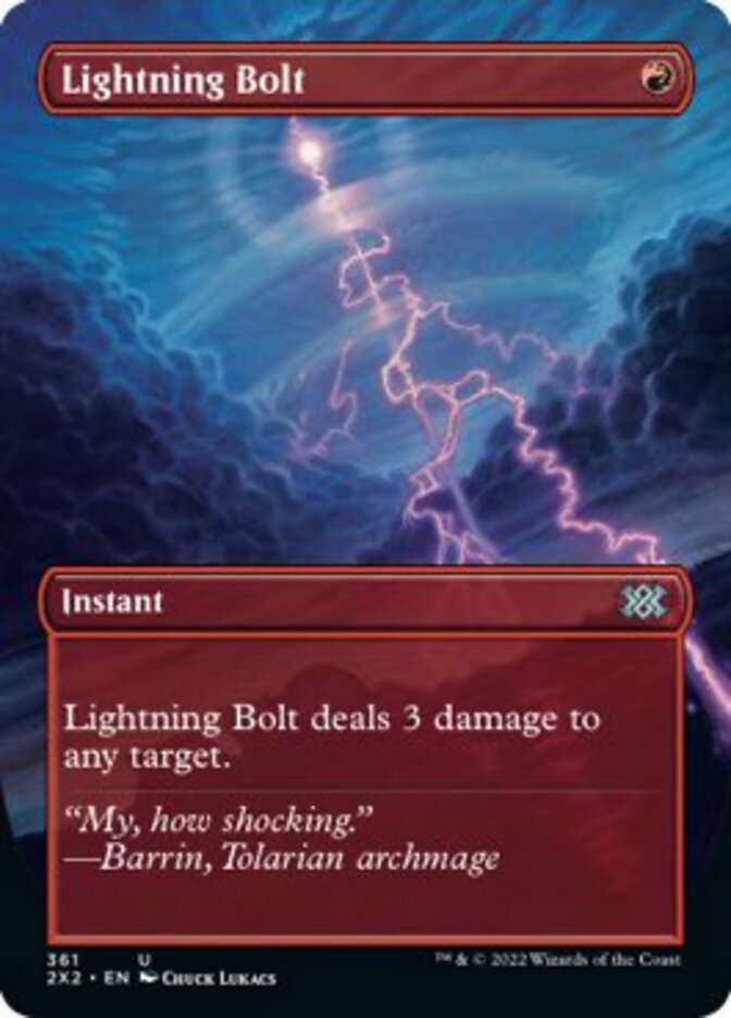 Lightning Bolt (Borderless Alternate Art) [Double Masters 2022] | Exor Games Truro