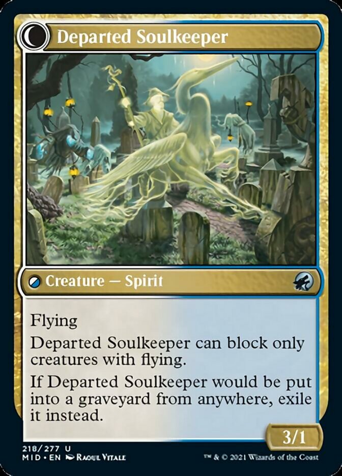 Devoted Grafkeeper // Departed Soulkeeper [Innistrad: Midnight Hunt] | Exor Games Truro
