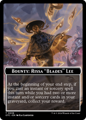 Bounty: Rissa "Blades" Lee // Bounty Rules Double-Sided Token [Outlaws of Thunder Junction Commander Tokens] | Exor Games Truro