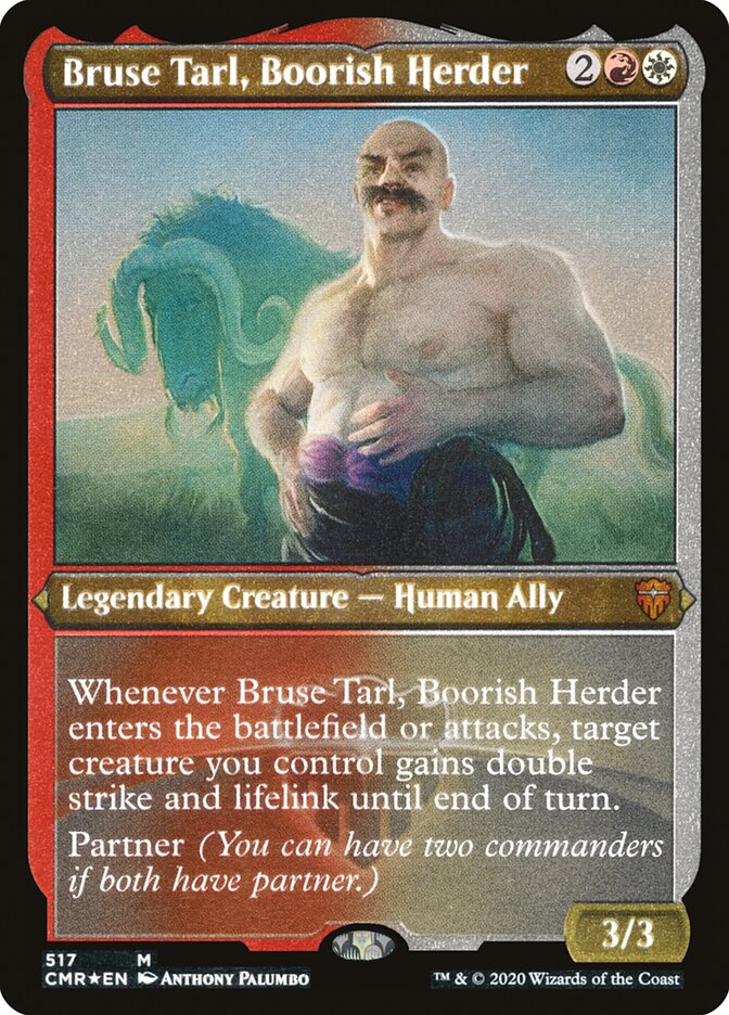 Bruse Tarl, Boorish Herder (Etched) [Commander Legends] | Exor Games Truro