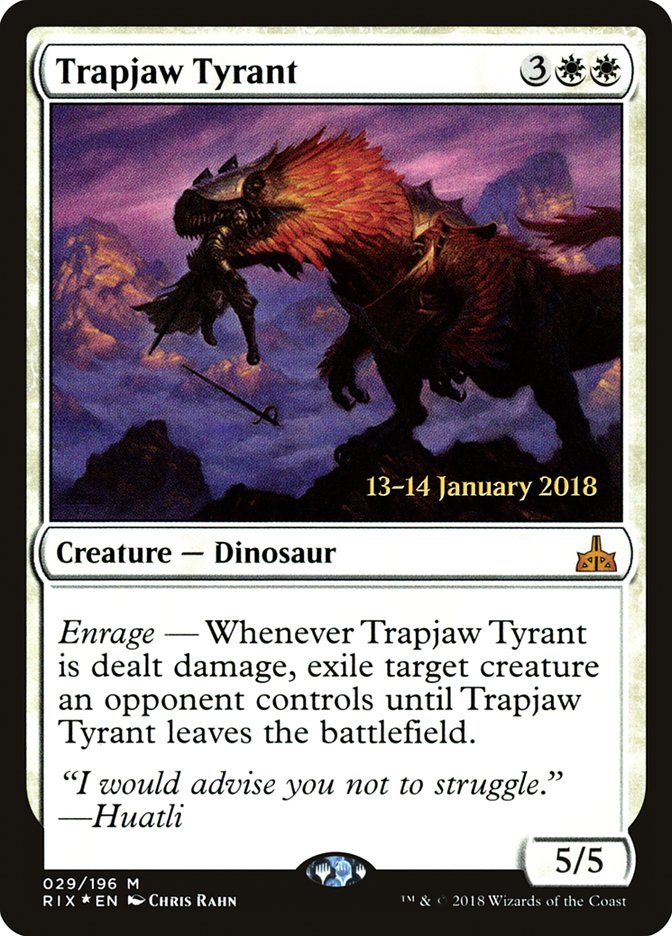 Trapjaw Tyrant [Rivals of Ixalan Prerelease Promos] | Exor Games Truro