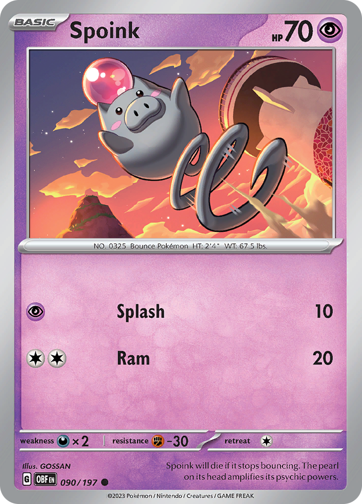 Spoink (090/197) [Scarlet & Violet: Obsidian Flames] | Exor Games Truro