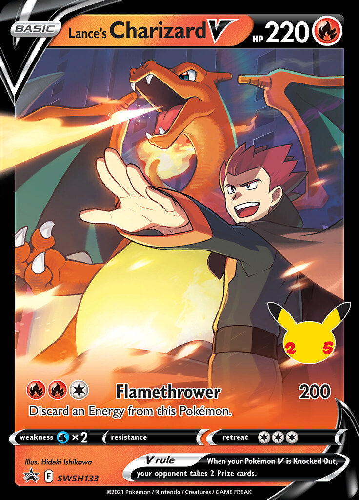 Lance's Charizard V (SWSH133) (Jumbo Card) [Sword & Shield: Black Star Promos] | Exor Games Truro