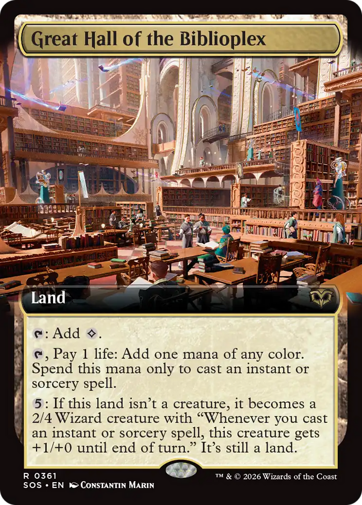 Great Hall of the Biblioplex (Extended Art) [Secrets of Strixhaven] | Exor Games Truro