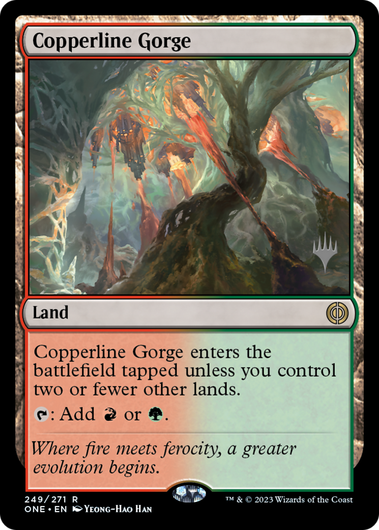 Copperline Gorge (Promo Pack) [Phyrexia: All Will Be One Promos] | Exor Games Truro