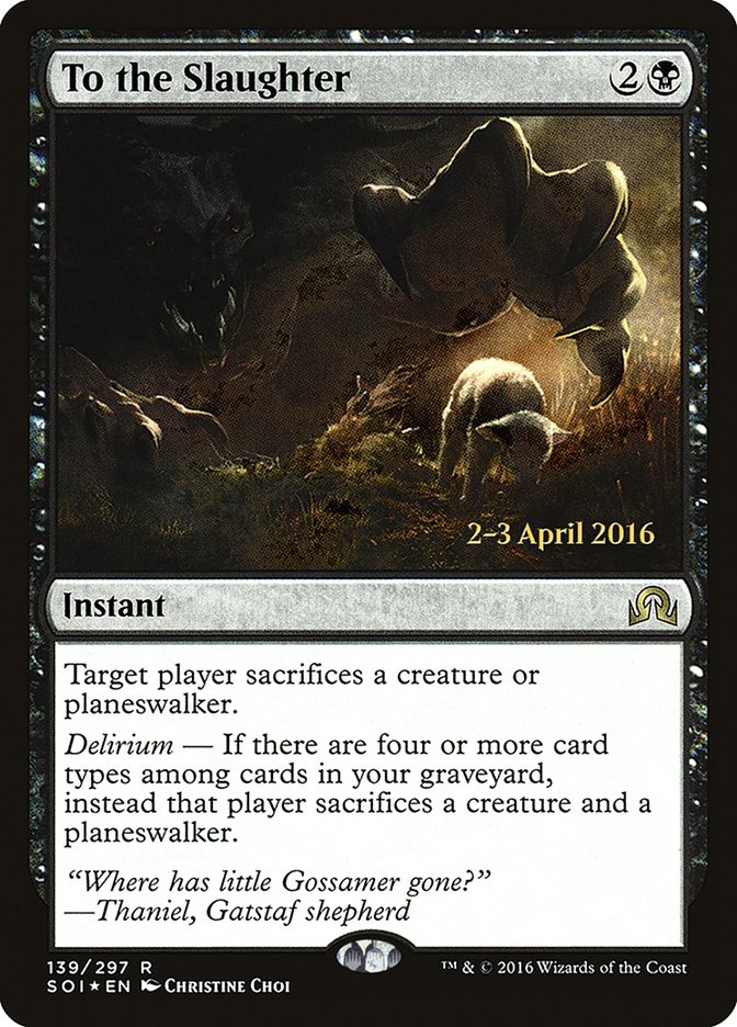 To the Slaughter [Shadows over Innistrad Prerelease Promos] | Exor Games Truro