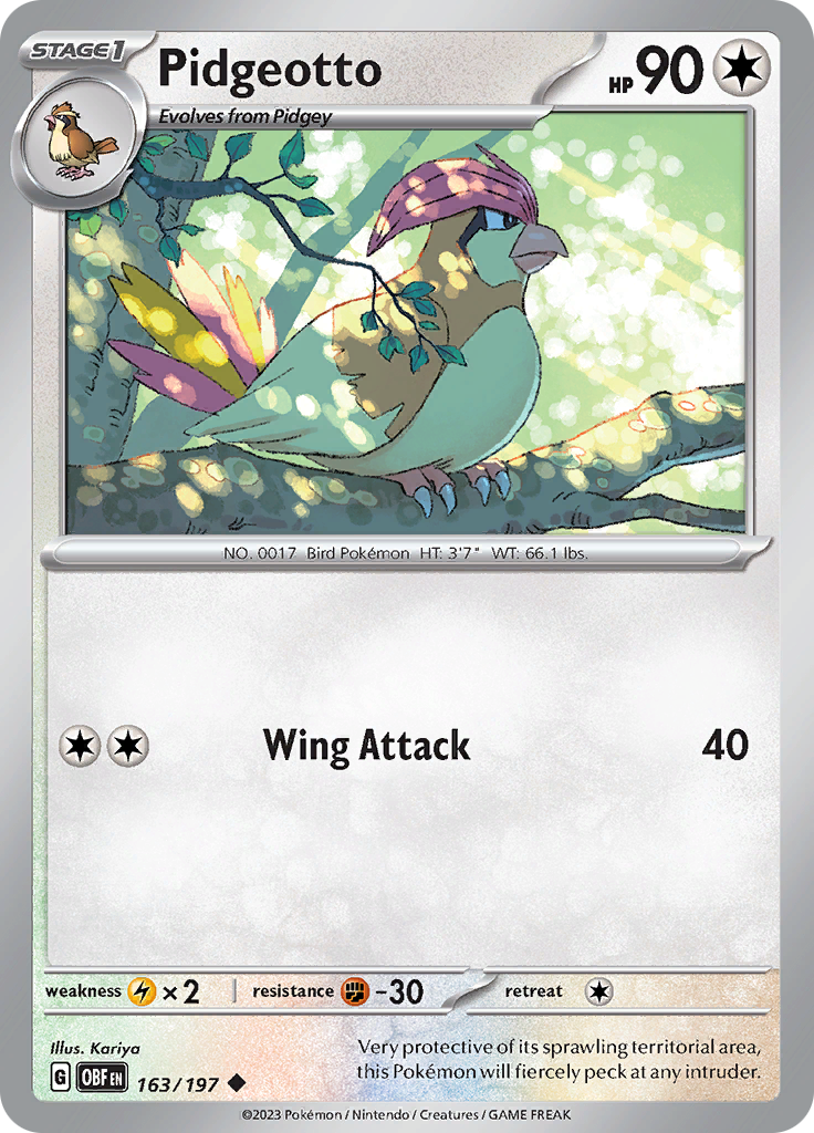 Pidgeotto (163/197) [Scarlet & Violet: Obsidian Flames] | Exor Games Truro
