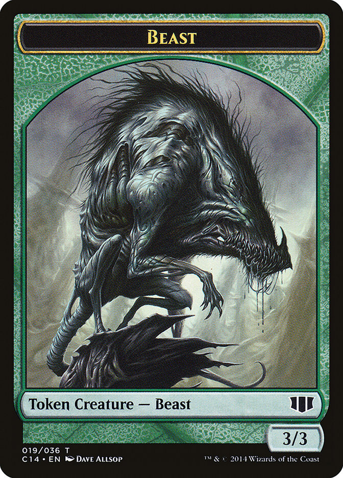 Elemental // Beast (019/036) Double-Sided Token [Commander 2014 Tokens] | Exor Games Truro