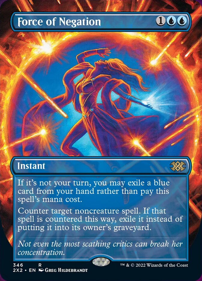 Force of Negation (Borderless Alternate Art) [Double Masters 2022] | Exor Games Truro