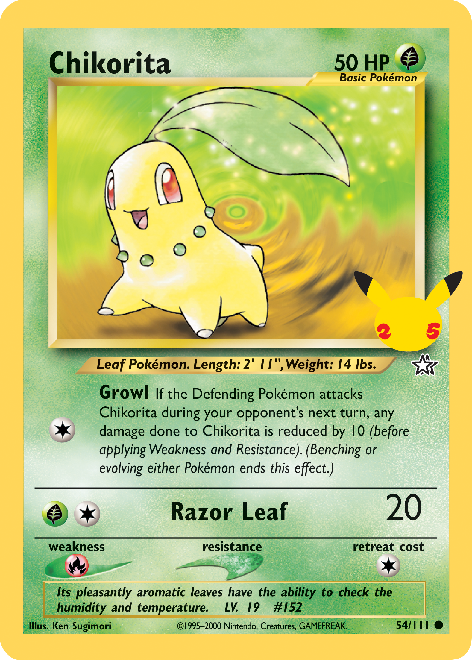 Chikorita (54/111) (Jumbo Card) [First Partner Pack] | Exor Games Truro