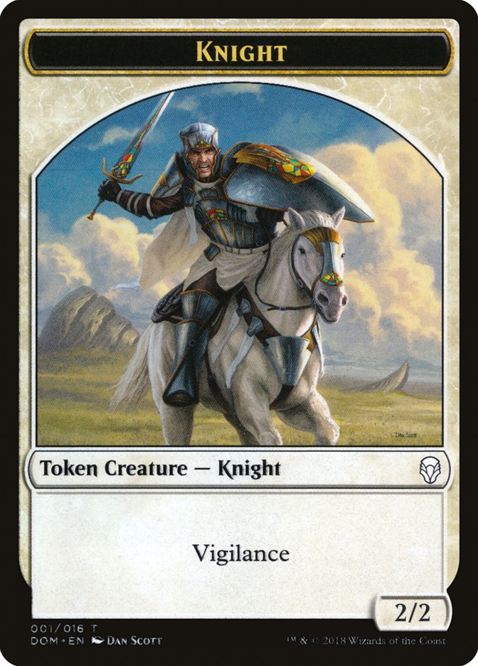 Knight Token (001/016) [Dominaria Tokens] | Exor Games Truro