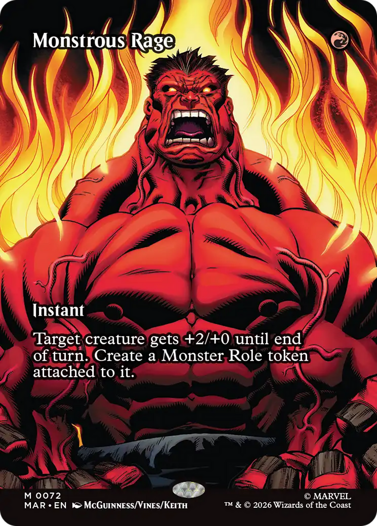 Monstrous Rage (Borderless) [Marvel Universe: Eternal-Legal] | Exor Games Truro