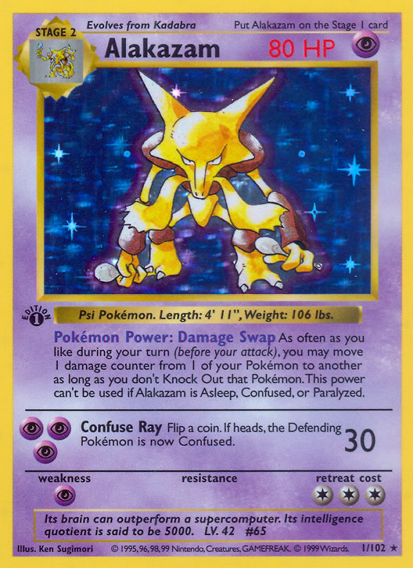 Alakazam (1/102) (Shadowless) [Base Set 1st Edition] | Exor Games Truro