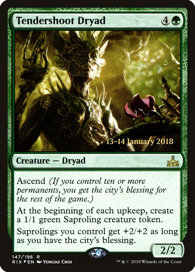 Tendershoot Dryad [Rivals of Ixalan Prerelease Promos] | Exor Games Truro