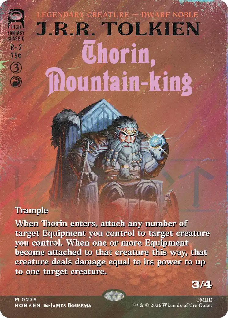Thorin, Mountain-king (Borderless) (Surge Foil) [The Hobbit] | Exor Games Truro