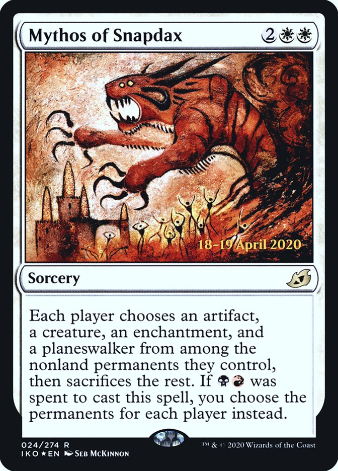 Mythos of Snapdax [Ikoria: Lair of Behemoths Prerelease Promos] | Exor Games Truro