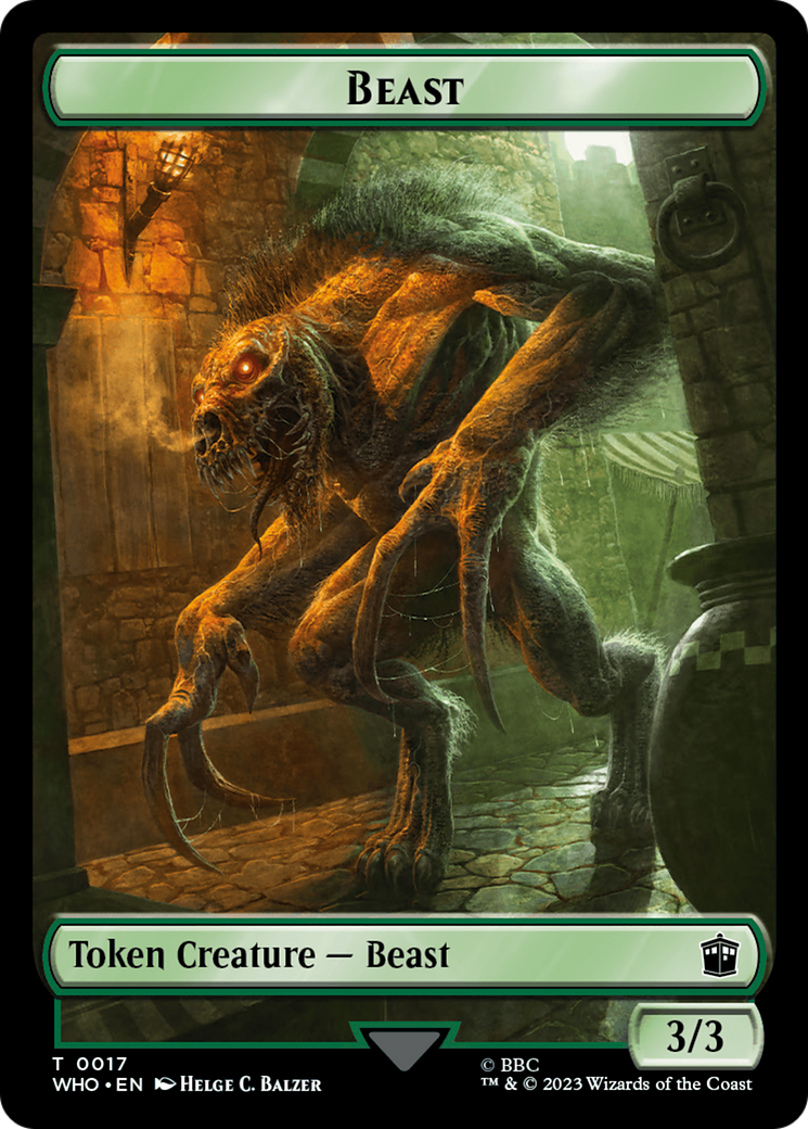 Soldier // Beast Double-Sided Token [Doctor Who Tokens] | Exor Games Truro
