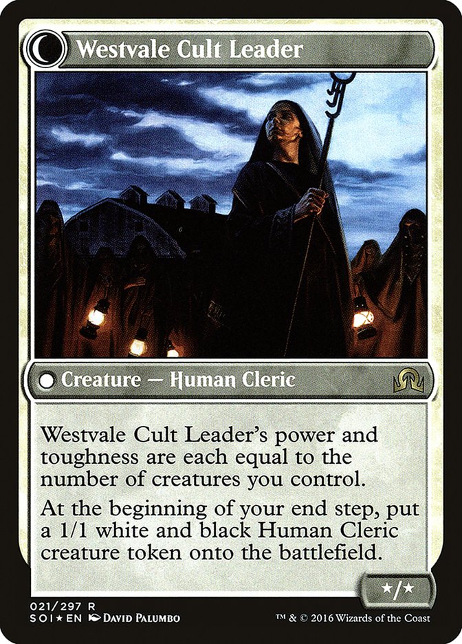 Hanweir Militia Captain // Westvale Cult Leader [Shadows over Innistrad Prerelease Promos] | Exor Games Truro