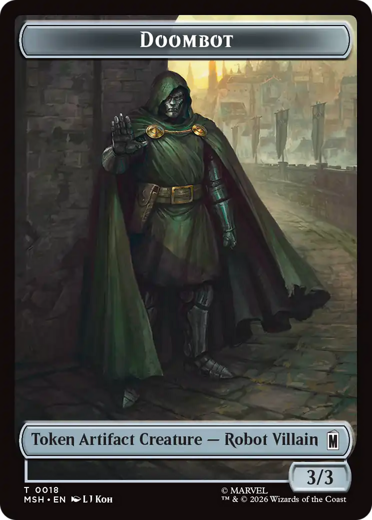 Merfolk // Doombot Double-Sided Token [Marvel Super Heroes Tokens] | Exor Games Truro