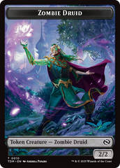 Treasure // Zombie Druid Double-Sided Token [Tarkir: Dragonstorm Tokens] | Exor Games Truro