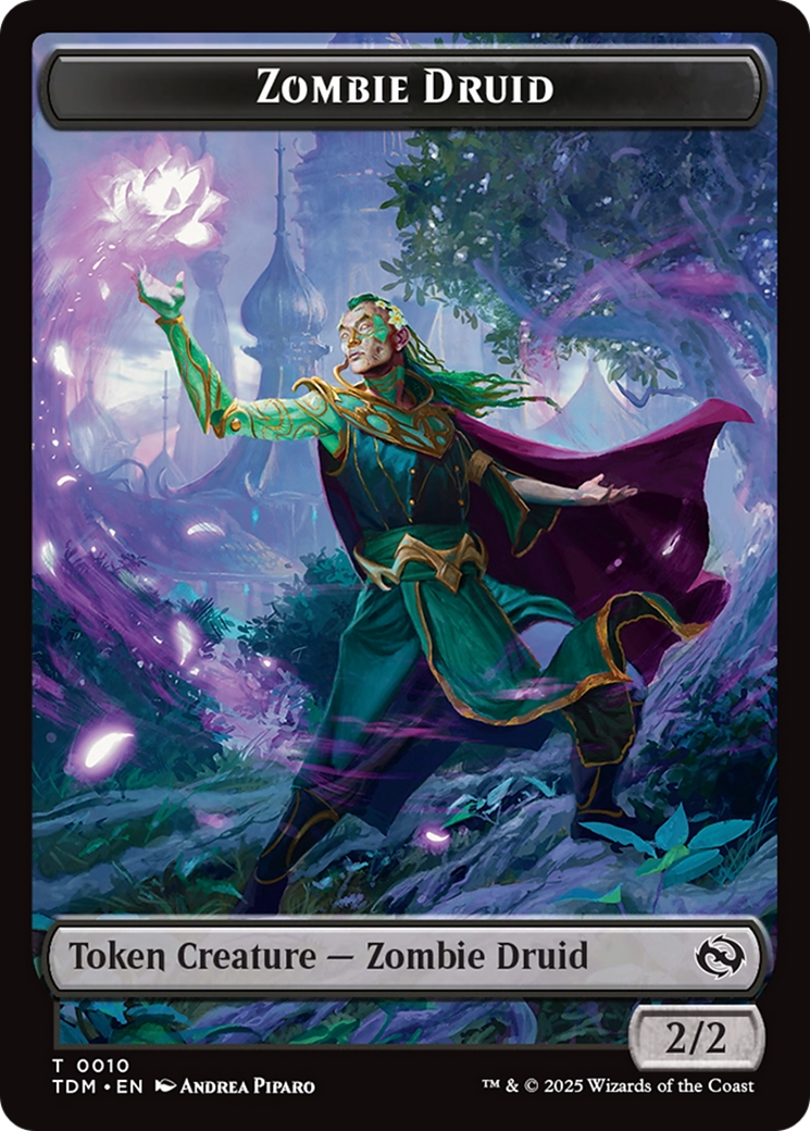 Zombie Druid // Treasure Double-Sided Token [Tarkir: Dragonstorm Tokens] | Exor Games Truro