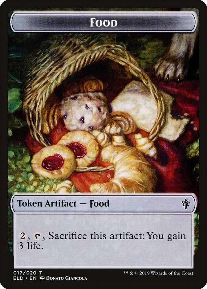 Human Warrior // Food (17) Double-Sided Token [Throne of Eldraine Tokens] | Exor Games Truro