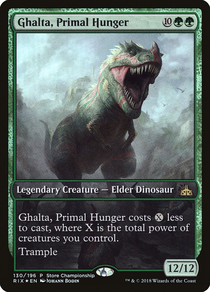 Ghalta, Primal Hunger (Store Championship) (Full Art) [Rivals of Ixalan Promos] | Exor Games Truro