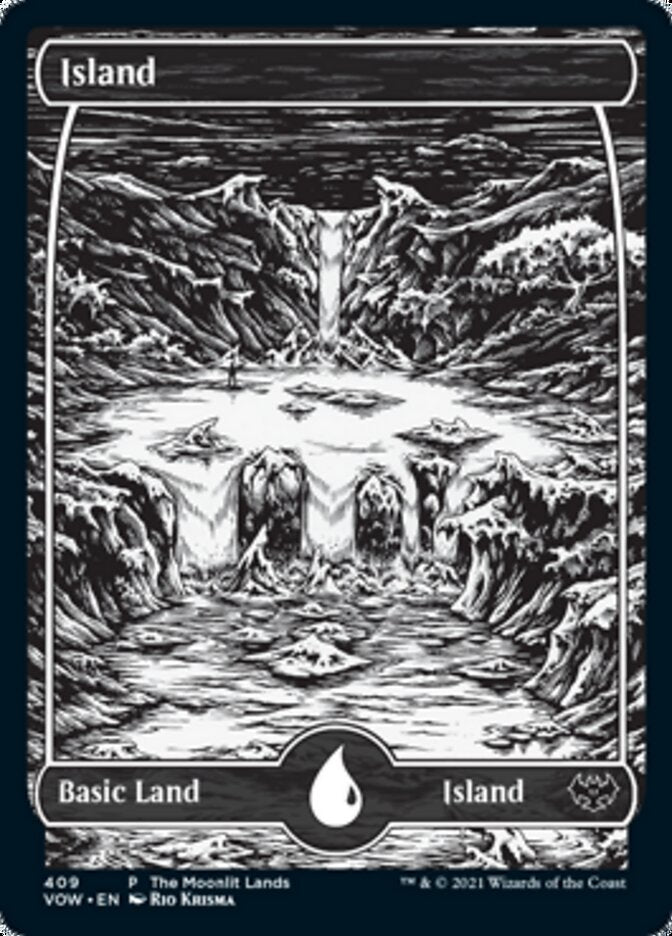 Island (The Moonlit Lands) (Foil Etched) [Innistrad: Crimson Vow Promos] | Exor Games Truro