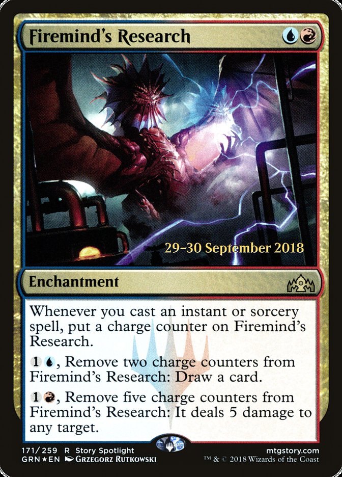 Firemind's Research [Guilds of Ravnica Prerelease Promos] | Exor Games Truro