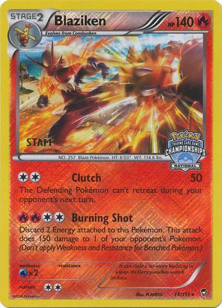 Blaziken (14/111) (Staff National Championship Promo) [XY: Furious Fists] | Exor Games Truro