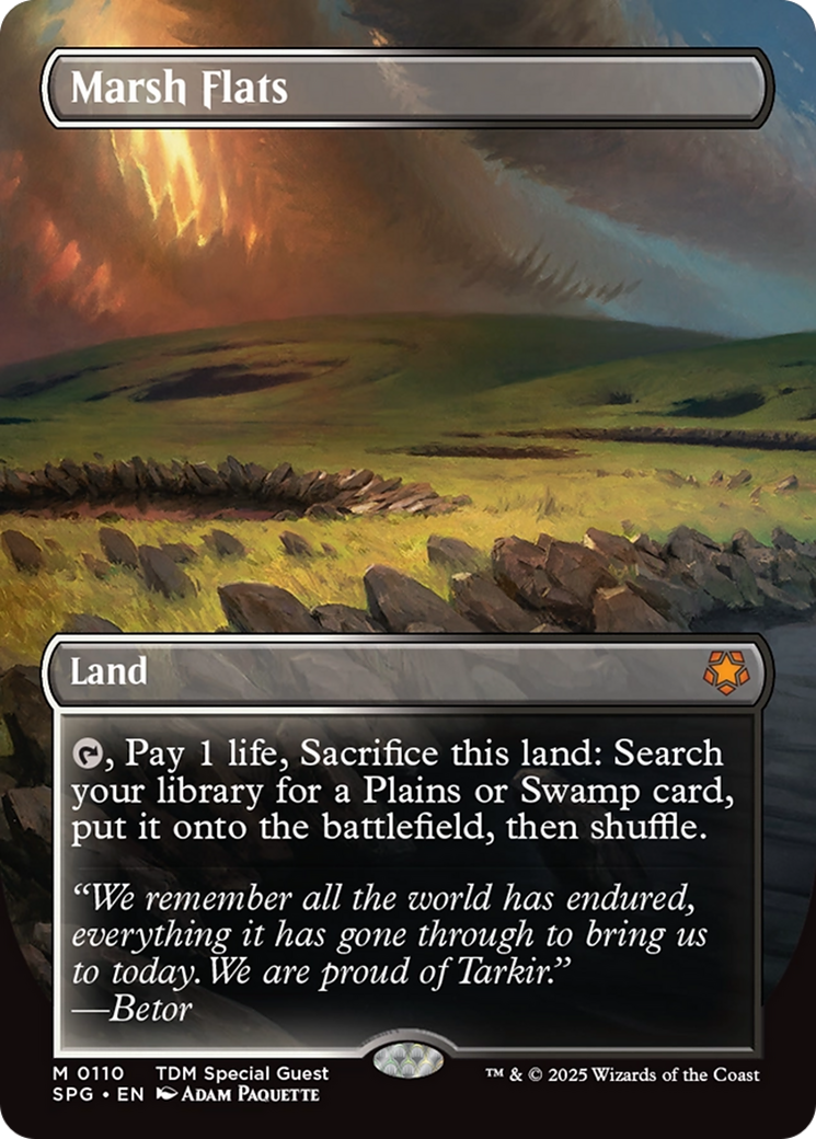 Marsh Flats (Borderless) [Tarkir: Dragonstorm Special Guests] | Exor Games Truro