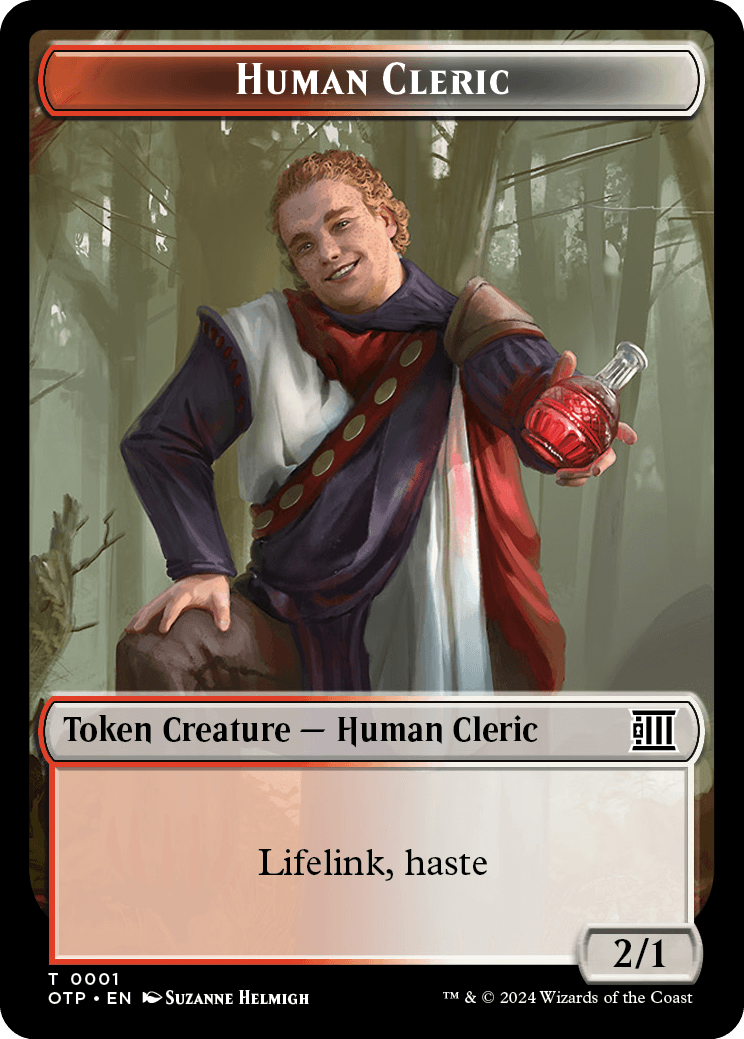 Human Cleric // Plot Double-Sided Token [Outlaws of Thunder Junction Tokens] | Exor Games Truro