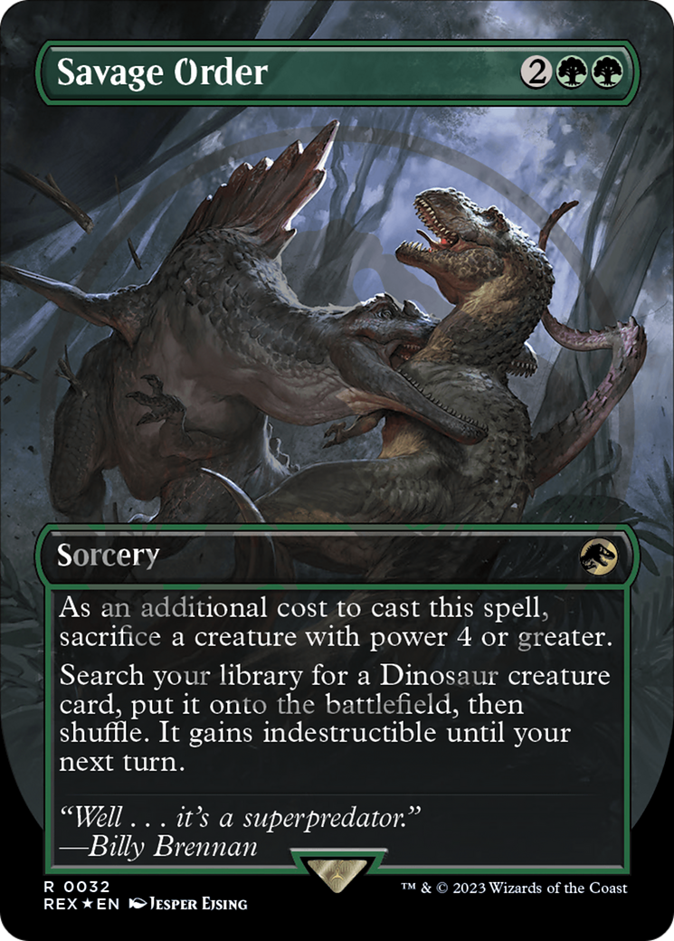 Savage Order (Emblem) (Borderless) [Jurassic World Collection Tokens] | Exor Games Truro