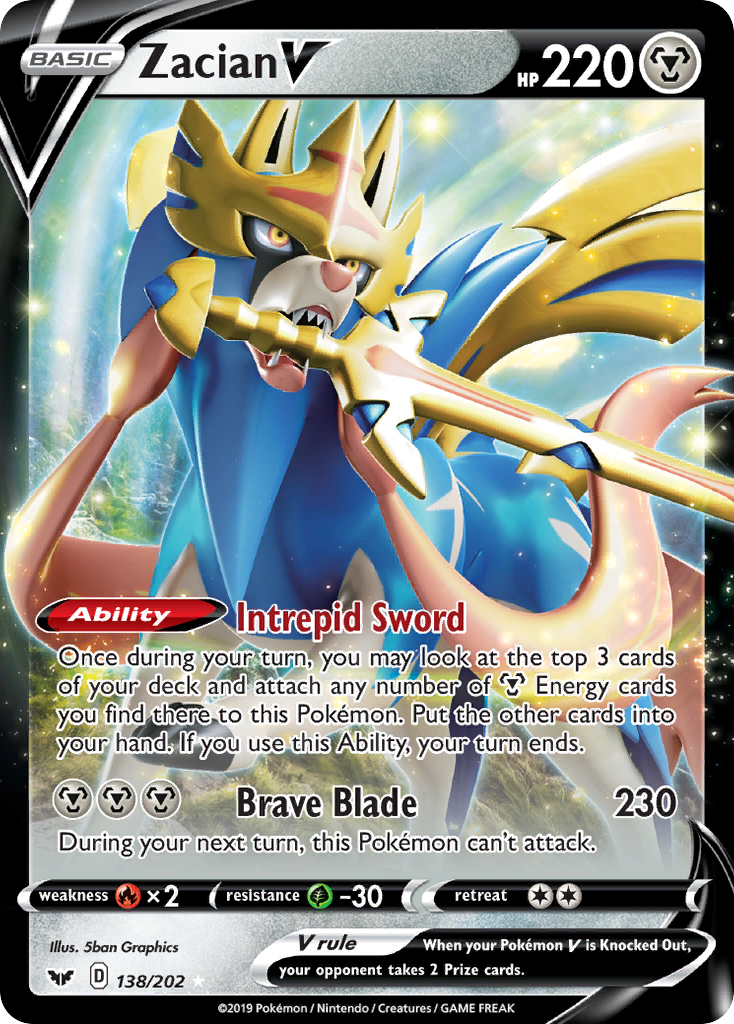 Zacian V (138/202) [Sword & Shield: Base Set] | Exor Games Truro