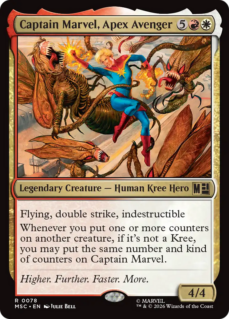 Captain Marvel, Apex Avenger (Surge Foil) [Marvel Super Heroes Commander] | Exor Games Truro