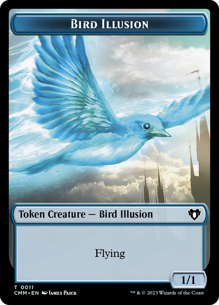 Bird // Bird Illusion Double-Sided Token [Commander Masters Tokens] | Exor Games Truro